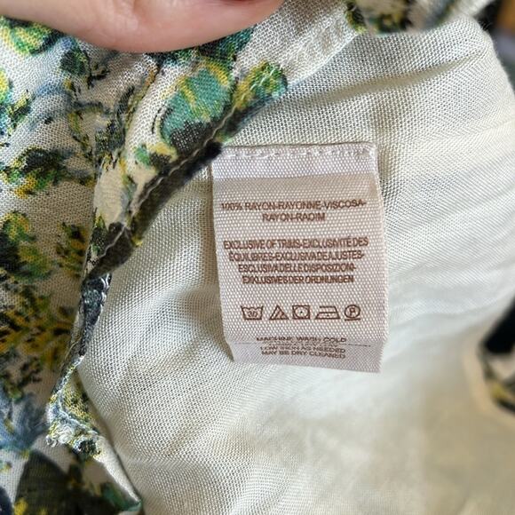 FREE PEOPLE WASHED ASHORE FLORAL PRINT DRESS IVORY GREEN SIZE MEDIUM - Picture 8 of 8